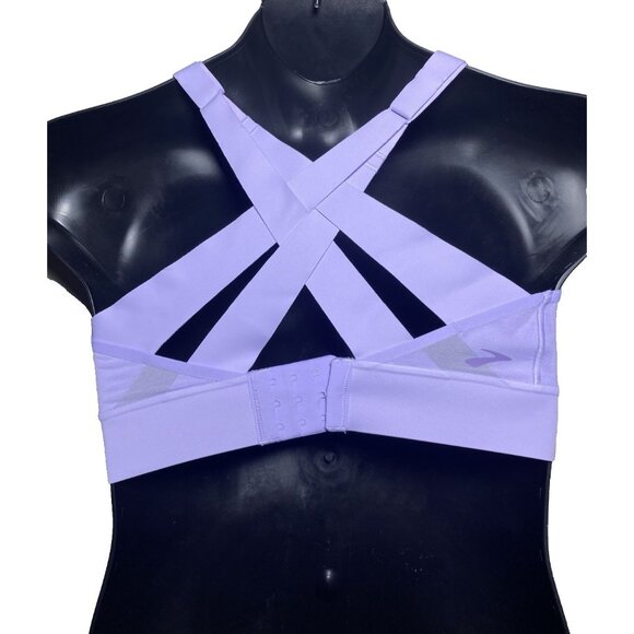 Brooks 36DD/E Run Drive Interlace Violet Dash Sports Bra Compression Woven - Picture 9 of 10